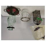 Small Metal Flower Lamp, Hummingbird Feeder, Cut