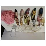 Gold Trimmed Glass Serving Tray, Assorted