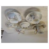 Assorted Glass Tea Cups & Saucers