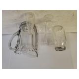 Glass Pitcher, Glass Stemware,  Mason Jar