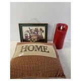 Battery Operated Candle, HOME Pillow & Small