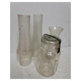 Glass Globes, Carafe, Mason Jar