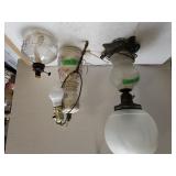 White Frosted Lamp,  Flower & Oil Lamp