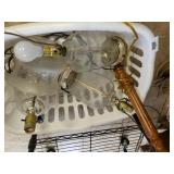 Glass Lamps, Plastic Organizer,  Wood Like Lamp