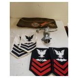 VFW Hat, Navy Patches,  Bowling Trophy Topper