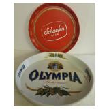 Schaefer & Olympia Beer Serving Trays