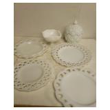 White Beveled Glassware