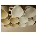 Tan & White Corning Ware Coffee Mugs