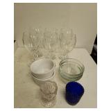 Glass Stemware,  Custard Cups, Candle Holders