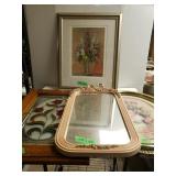 Flower Pictures,  Mirror,  Stained Glass Cabinet