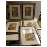Assorted Gold Framed Pictures