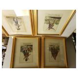 Assorted Gold Framed European Soldiers