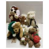 Assorted Stuffed Bears & Dog, Moose