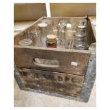 Crate Of Assorted Milk Bottles