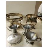 Assorted Silver Like Dishes & Chafing Food