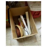 Assorted Baskets & Contact Paper, Tea Towels