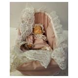 Vintage Baby In Bassinet