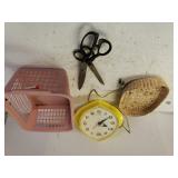 Clock,  Scissors, Baskets
