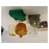 Amber Beveled Candy Dish, Ashtrays,  Small