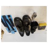 Blue Suspenders. Black Size 10 mens Leather Shoe,