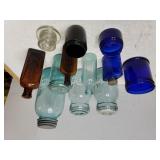 Assorted Mason Jars & Assorted Vintage Glass