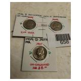 1939, 1954, 1959 Jefferson Nickels