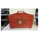 Red Painted Magazine Box With Painted Eagle