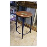 Metal Frame Stool With Wooden Seat - 14"x 14"x
