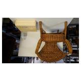 Toddler Size Wicker Chair And Fisher-Price Toy