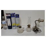 (3) Candle Lamps, Vintage Wall Mount Glass Light,