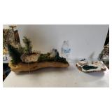 Driftwood Art - Horse Farm And Winter Lake Side