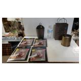 (3) Decorative Metal Baskets And (4) Shrink Wrap