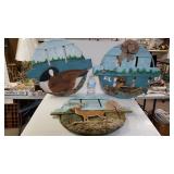 (3) Bushel Basket Lid Decorations - Duck, Deer,