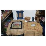 (2) Painted Burlap Sacks, Nautical Themed Picture