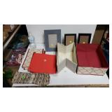 (3) Picture Frames And Collapsible Storage Bins