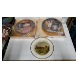 (2) Portrait Plates And Alpine Lodge Decorative