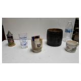 Assorted Drinkware, Basketball Player Cards, And