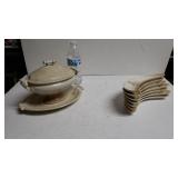 Serving Bowl And Bone Dishes