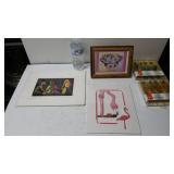 Table Cloth Tassels And Framed Pictures