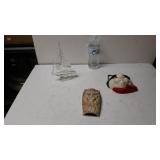 Glass Boat With Lion And Cat Wall Decorations