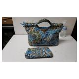 Vera Bradley Blue Floral Paisley Purse With