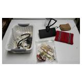 Storage Bin Of Costume Jewelry And (3) Change