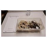 Storage Bin Of Costume Jewelry