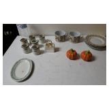 Plate And Mug Set, Pumpkin Salt And Pepper