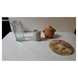 Garlic Cooker, Epoxy And Seashell Coaster,