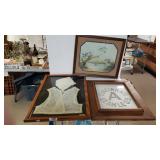 Framed Blue Bird Painting, Framed Cincinnati