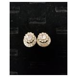 Antique Diamond Rhinestone Earrings - Twist Clasp