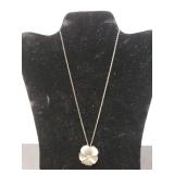 Vintage Pansy Necklace Marked Sterling