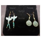 Unusual Lot Of Honey Bee Turquoise Earrings