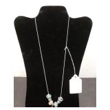 Winter/New Year Murano Art Glass Bead Necklace